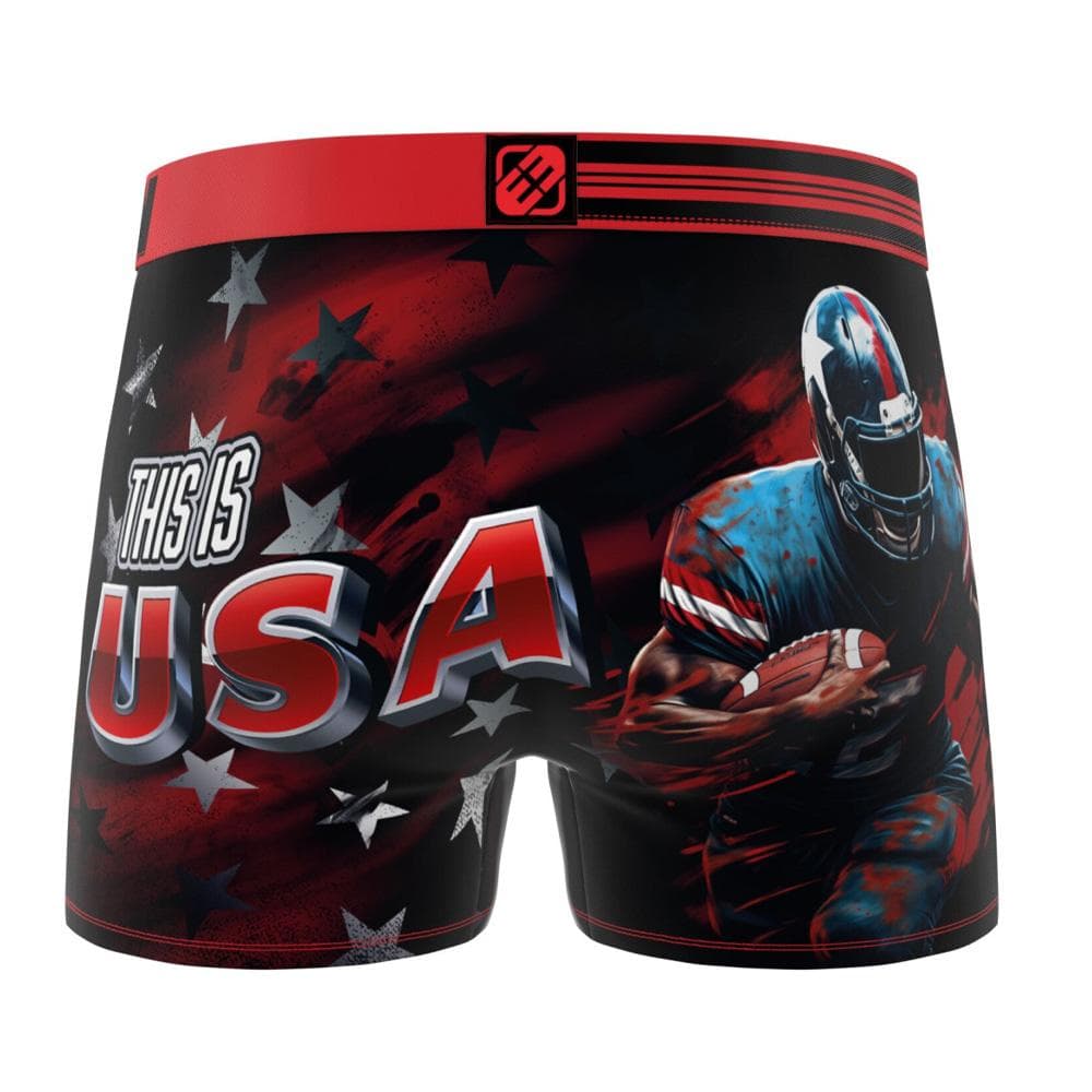 Boxer Noir/Rouge Homme Freegun Football USA 2