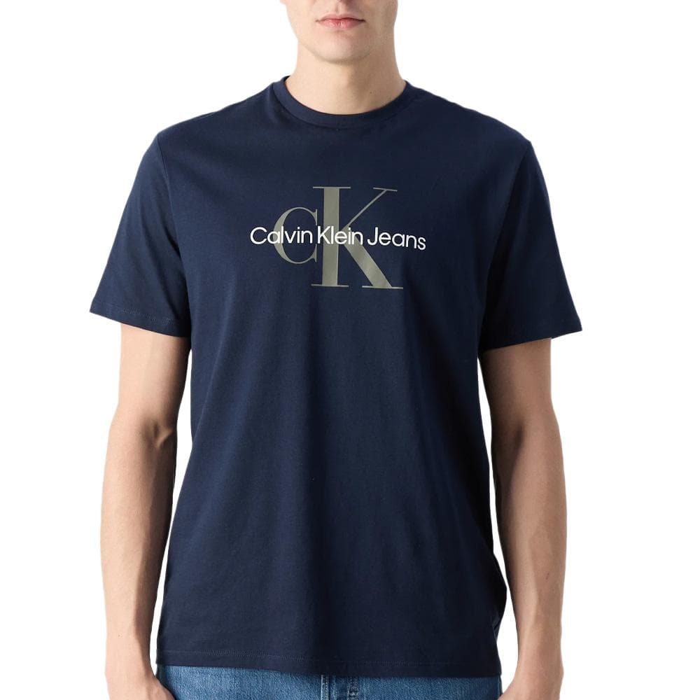 T-Shirt Marine Homme Calvin Klein Jeans Hero 1