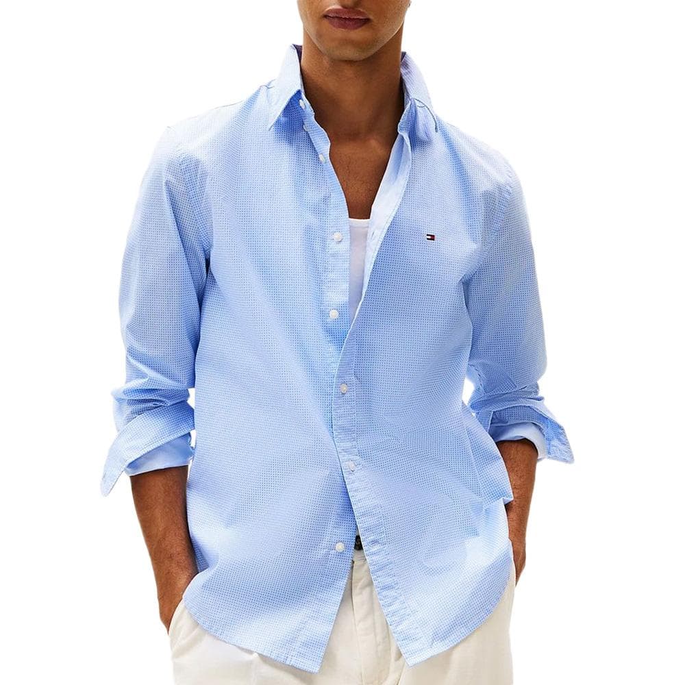 Chemise Bleu Clair Homme Tommy Hilfiger Flex 1