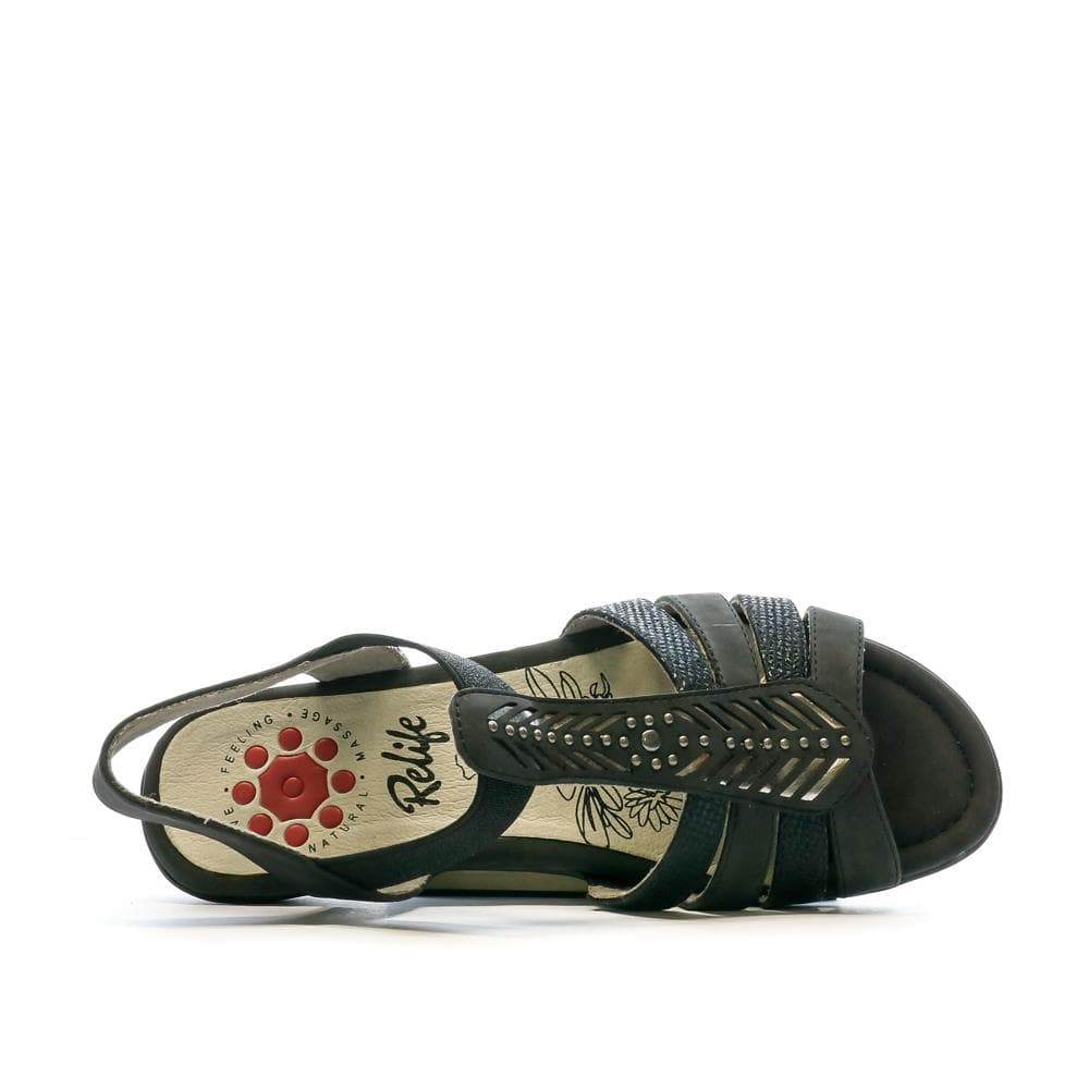 Sandales Noir Femme Relife Jolivia 4