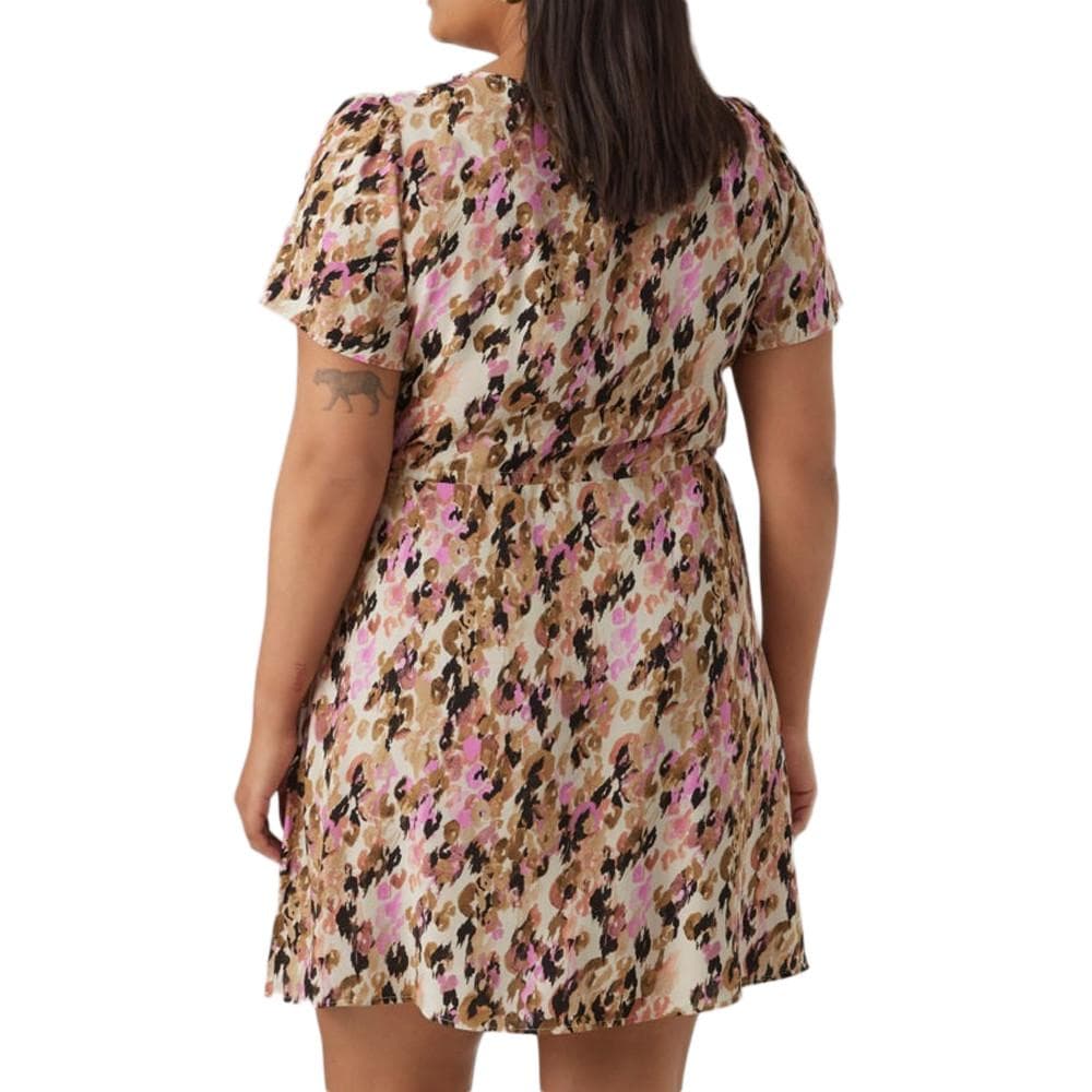 Robe Beige/Rose à Motifs Femme Vero Moda CURVE Easy 2