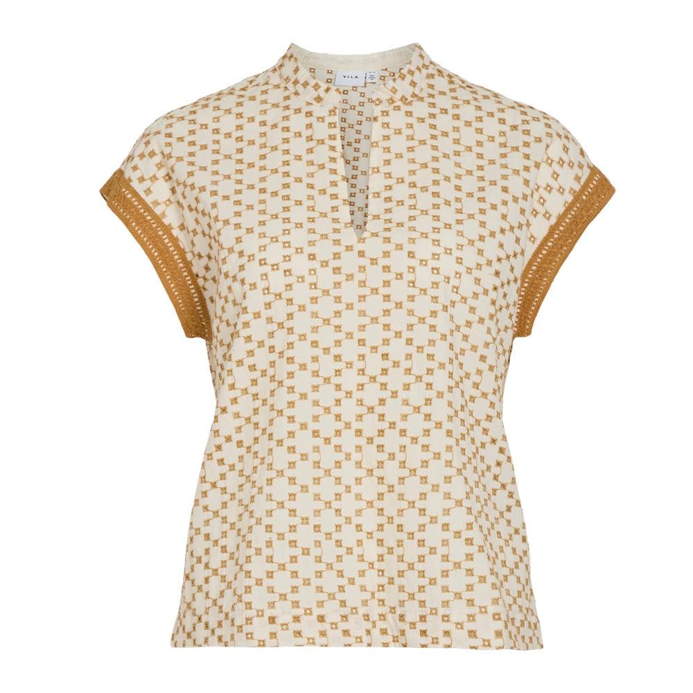 T-Shirt Beige/Jaune Femme Vila Visumira 1