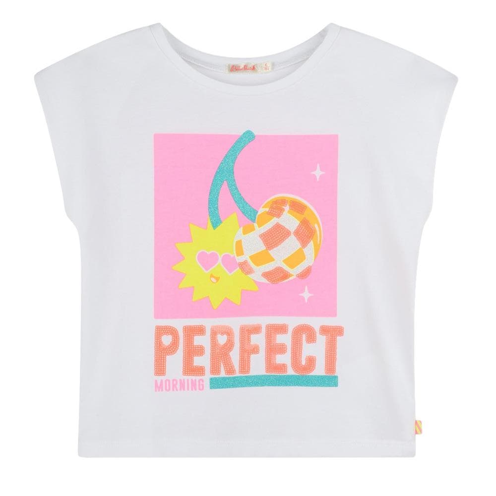T-Shirt Blanc Fille Billieblush U21038 1