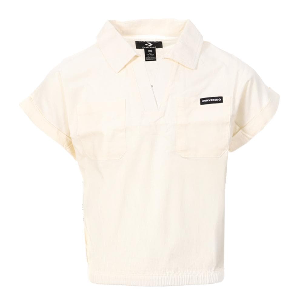 Polo Blanc Fille Converse Pocket 1