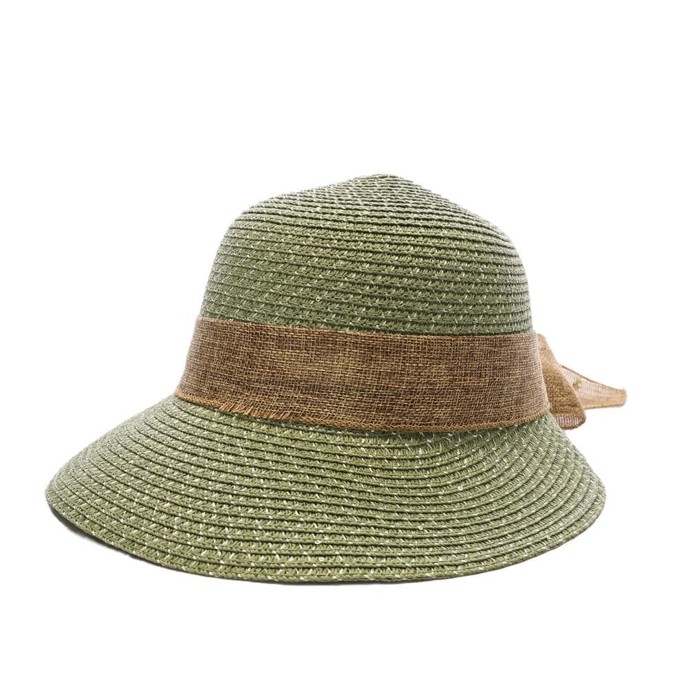 Chapeau de soleil en paille Kaki Via Lorenzo Pan Coupe Ocean 1