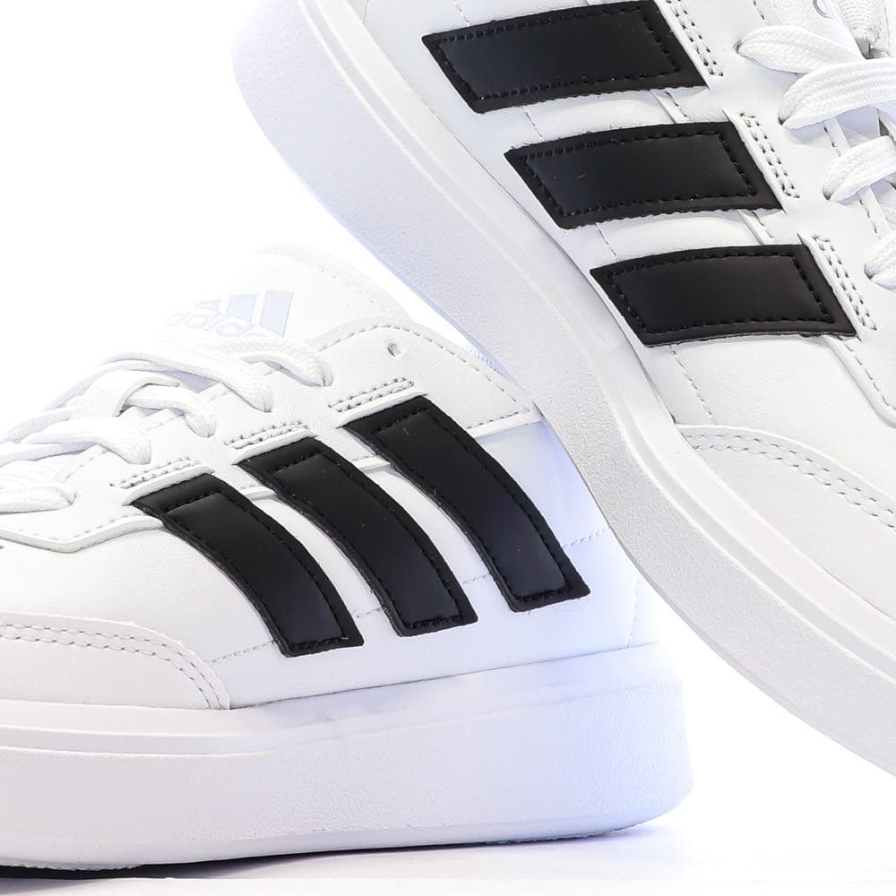 Baskets Blanches/Noires Garçon Adidas Courtblock 7