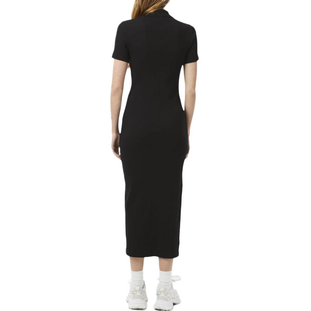 Robe Noir Femme Lacoste Longue Ribbed 2