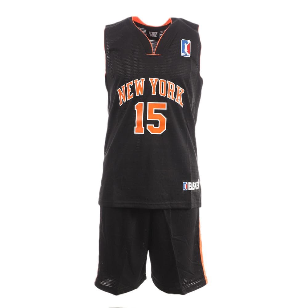 New York Ensemble de basketball Noir/Orange Enfant Sport Zone 1