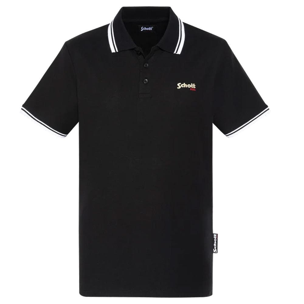 Polo Noir/Blanc Homme Schott PSWILL2 1