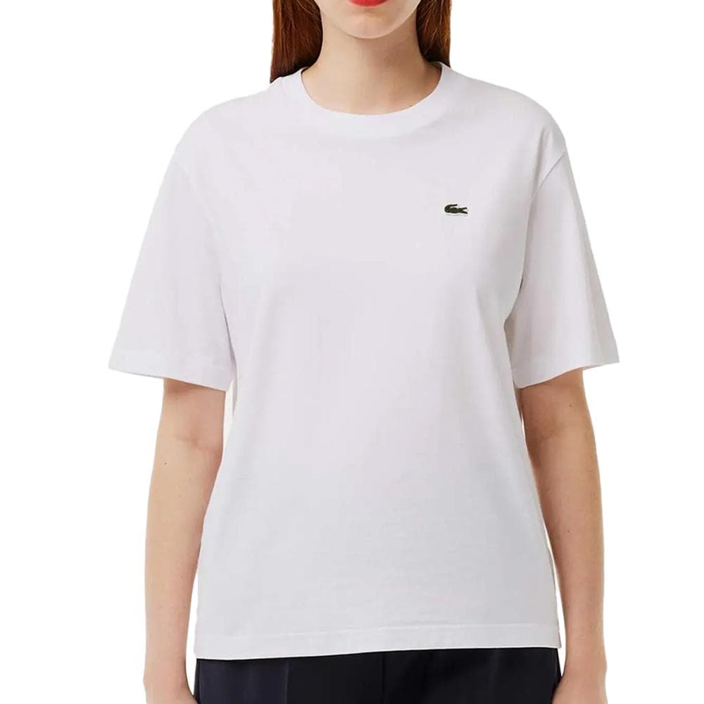 T-shirt Blanc Femme Lacoste Relaxed Fit 1