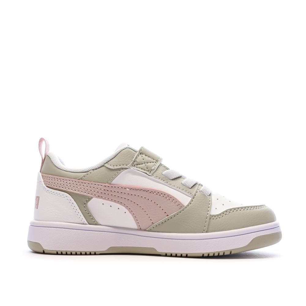 Baskets Blanches/Rose/Beige Fille Puma Rebound 2
