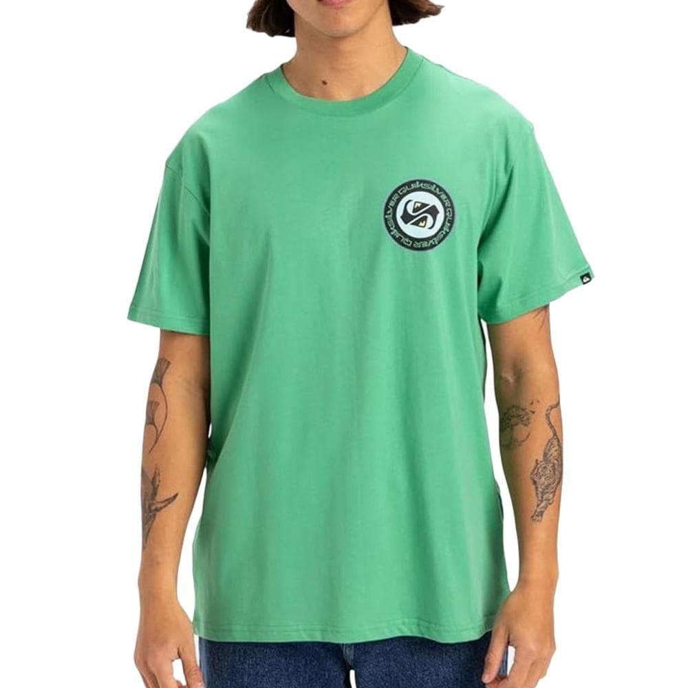 T-shirt Vert Homme Quiksilver Circle Back 1