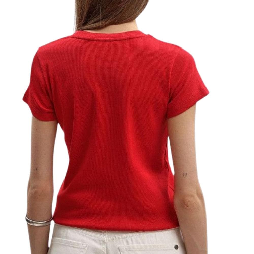 T-Shirt Rouge Femme Pepe jeans PL506037 2
