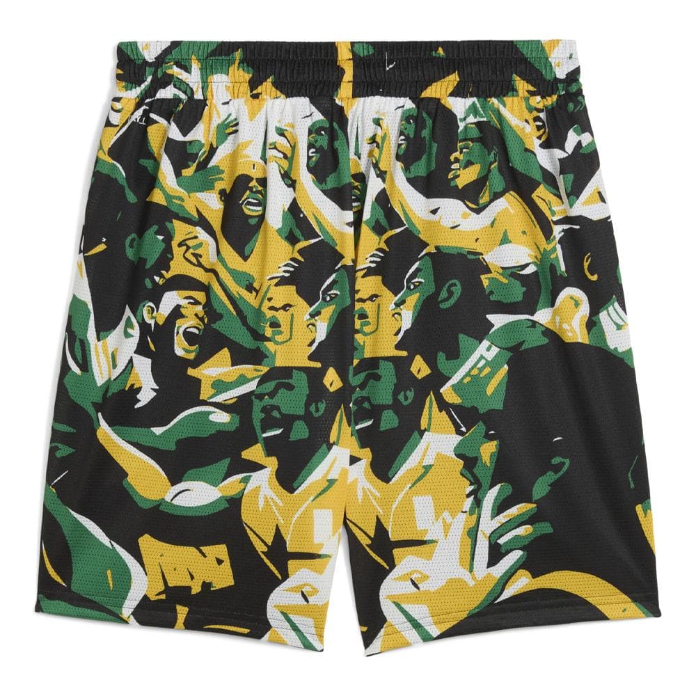 Short de Basketball Vert Homme Puma Rival Rage Aop 2