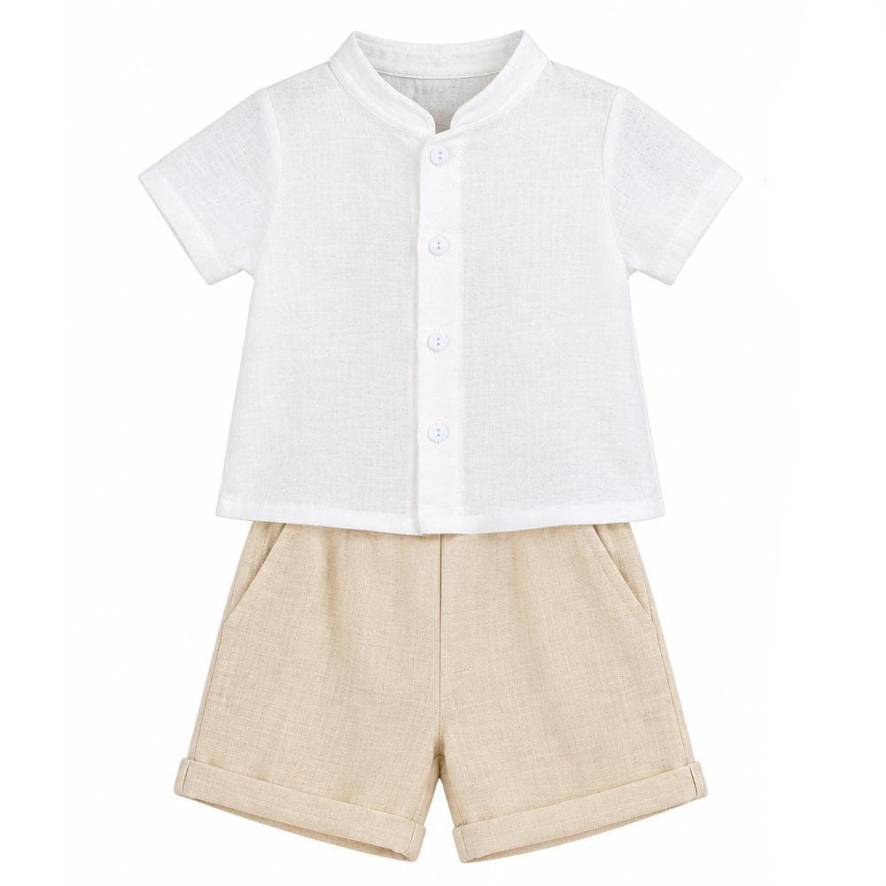 Ensemble Beige/Blanc Bébé P'tit Mome Théo 1