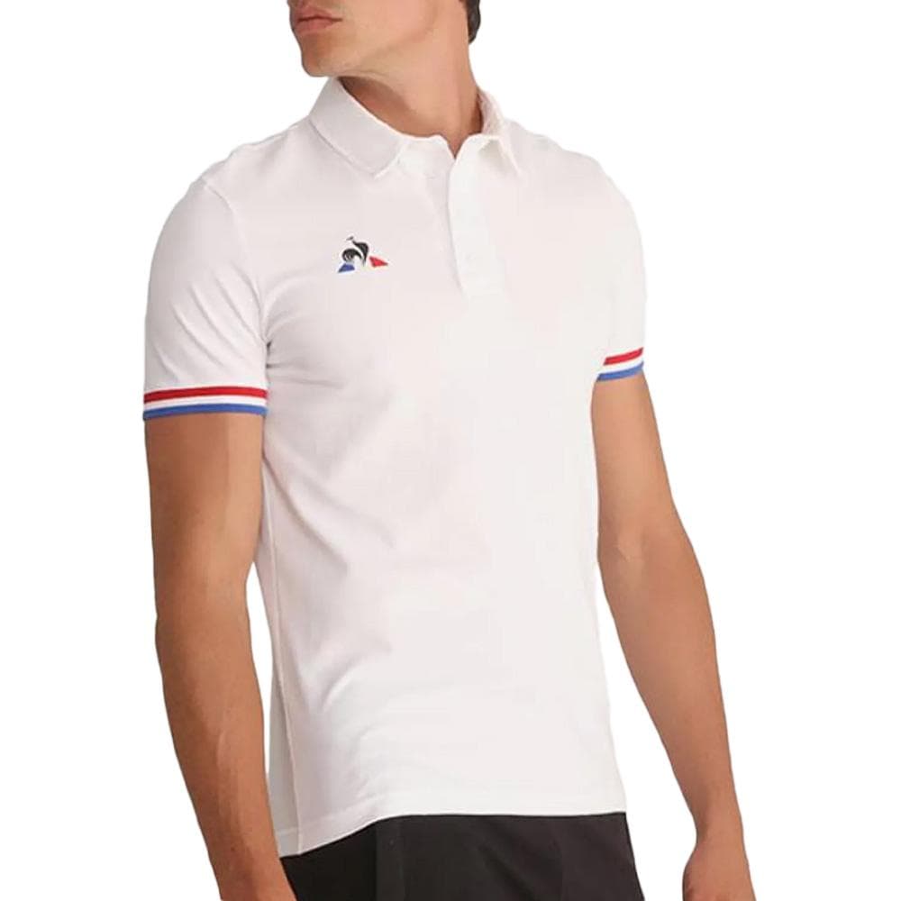 Polo Blanc Homme Le Coq Sportif Ss Presentation 1