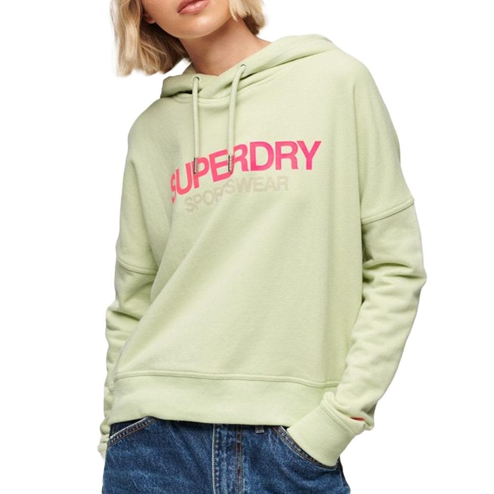 Sweat Vert/Rose Femme Superdry Sportswear Logo 1
