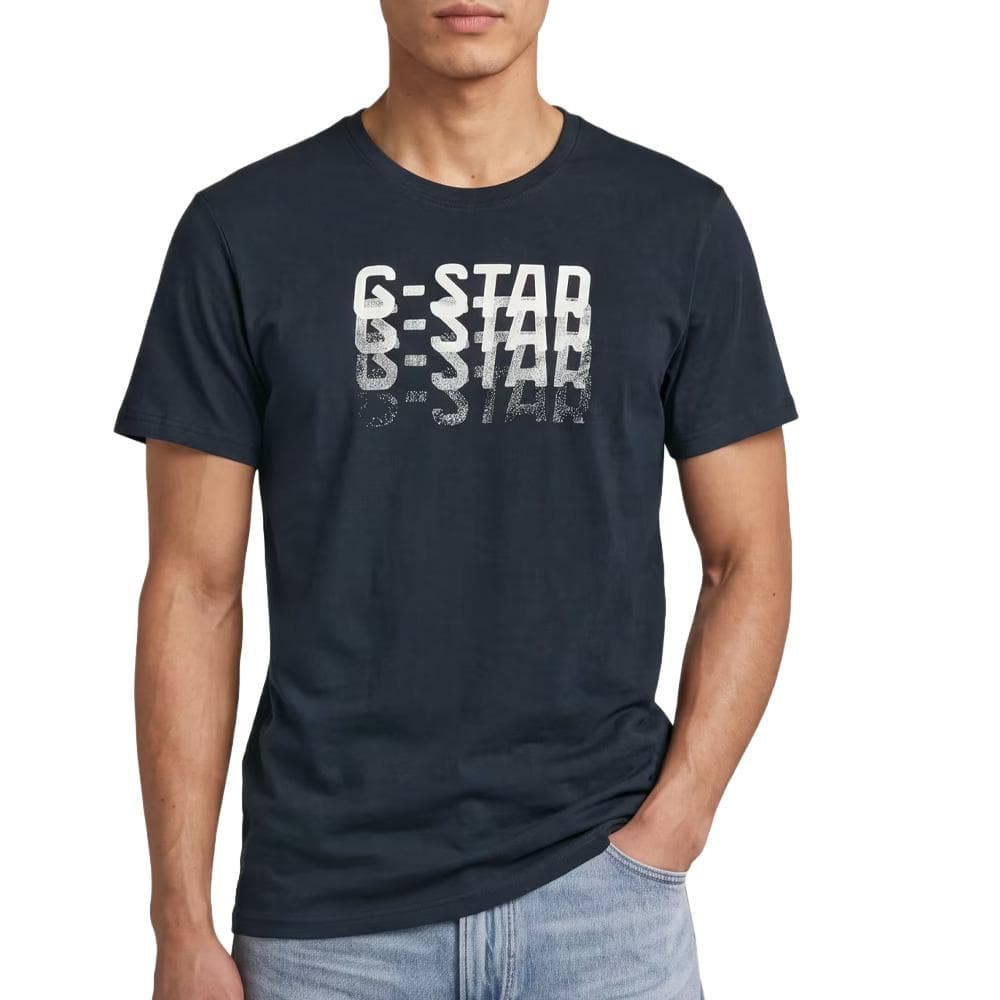 T-Shirt Marine Homme G-Star RAW Faded 1
