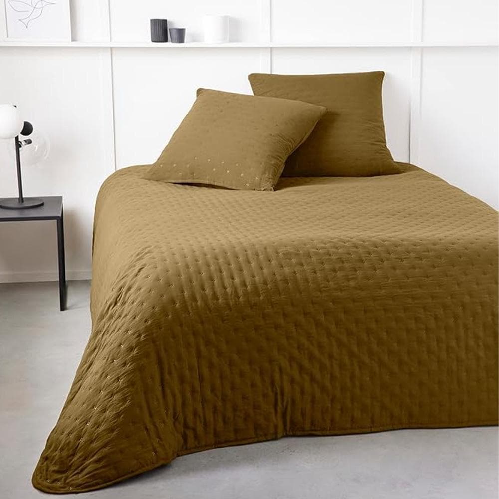 Couvre lit Ocre + 2 Taies D'oreiller Today 260x240cm 1