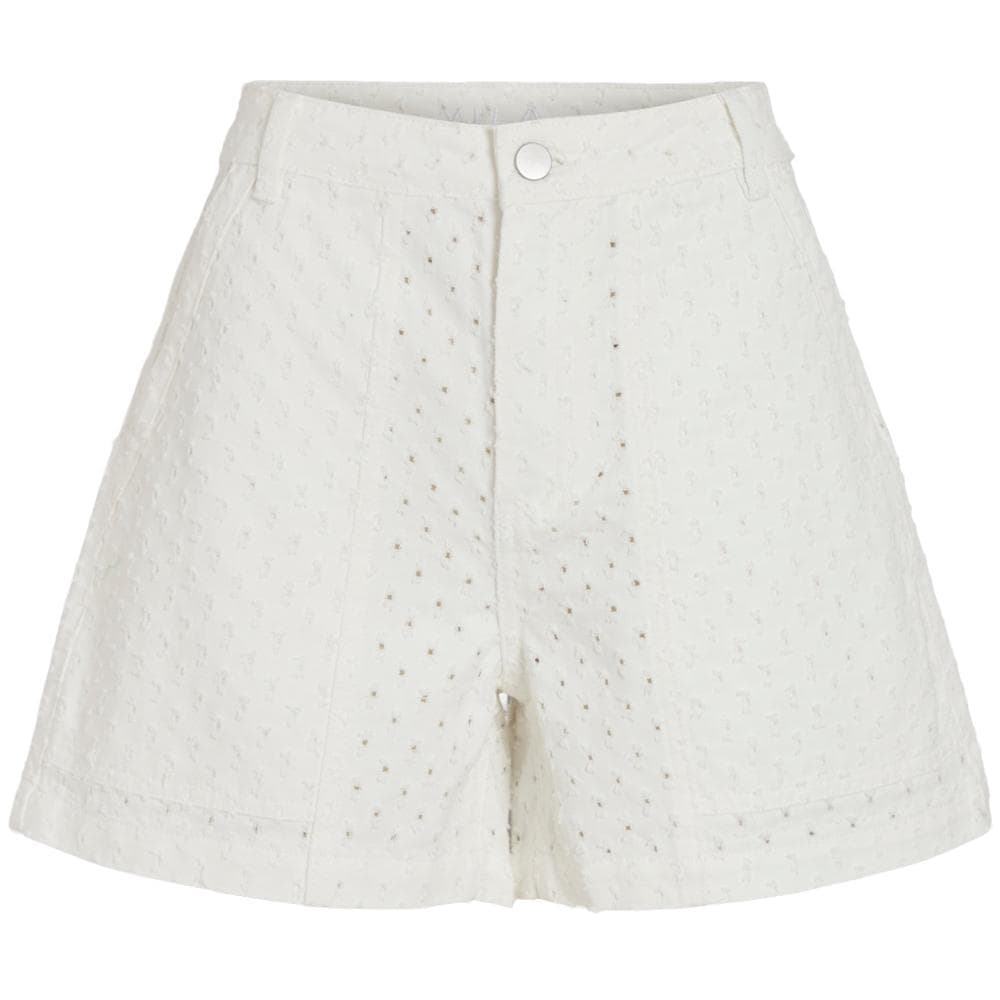 Short Blanc Femme Vila Vipolly Pointelle Denim 1