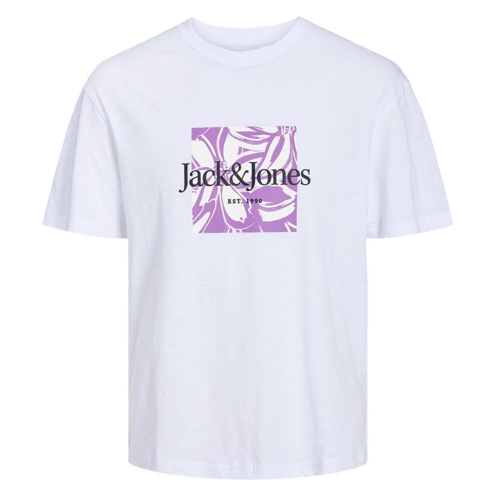 T-shirt Blanc/Violet Homme Jack & Jones Lafayette 1