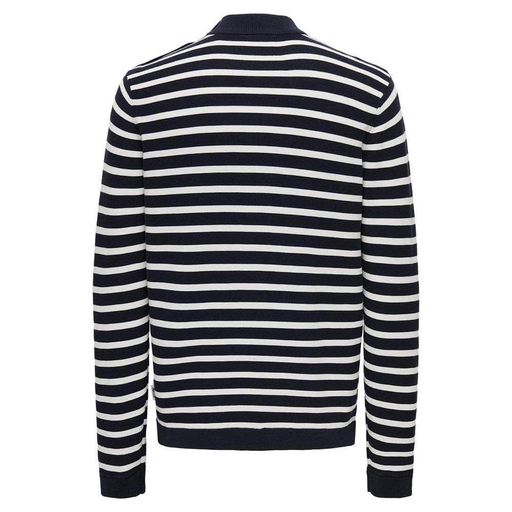 Pull Marine /Blanc Homme Only & Sons Walder 2