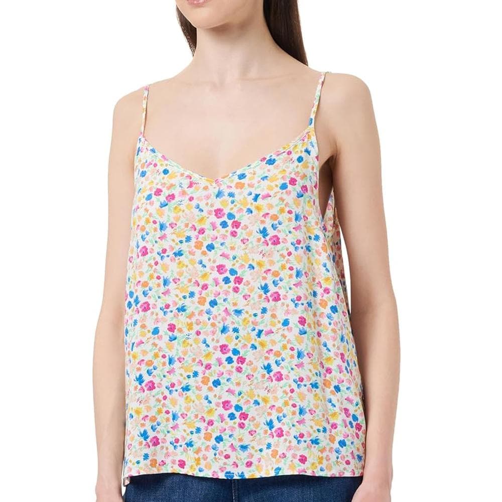 Débardeur Blanc/Rose à Motifs Femme Nova 1