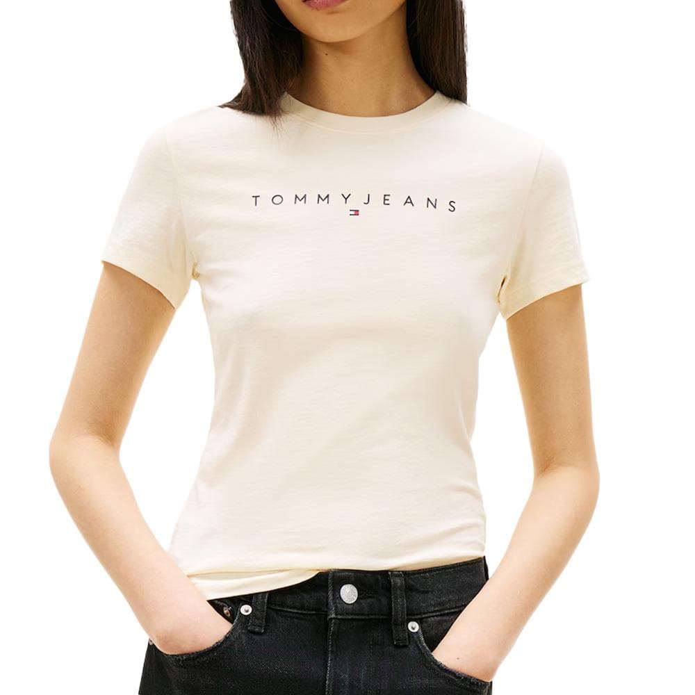 T-shirt Slim Jaune Femme Tommy Hilfiger Linear 1