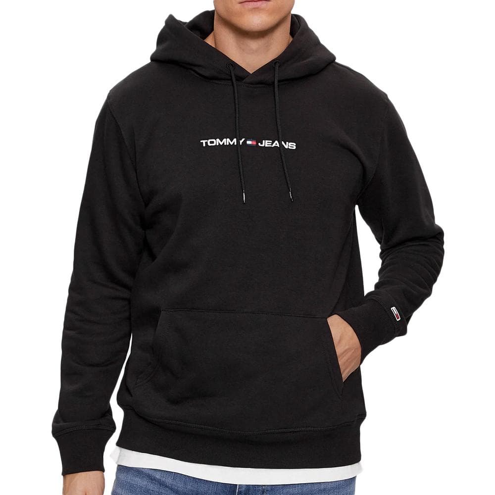 Sweat à Capuche Noir Homme Tommy Hilfiger Linear 1