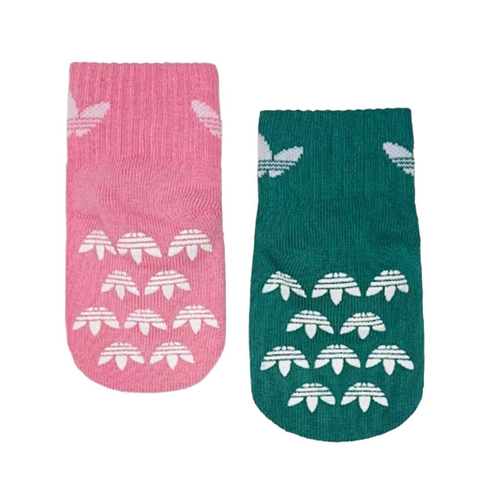 X2 Paires de Chaussettes Rose/Vert Adidas Ant Slip Sock 2