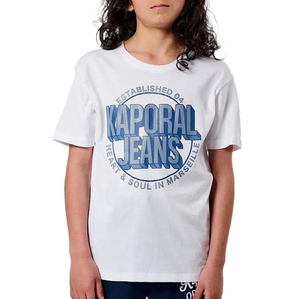 T-Shirt Blanc/Bleu Garçon Kaporal Otler 1