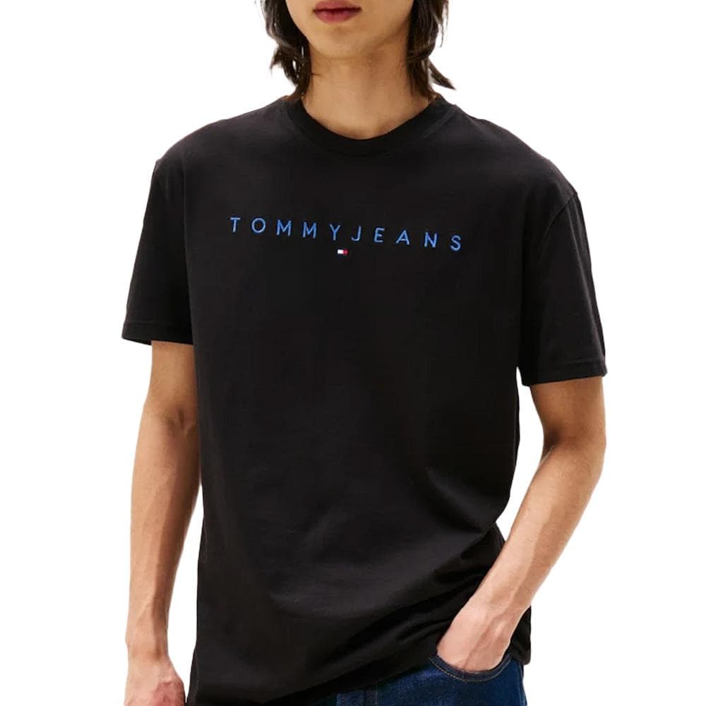 T-Shirt Noir Homme Tommy Hilfiger Reg Linear 1