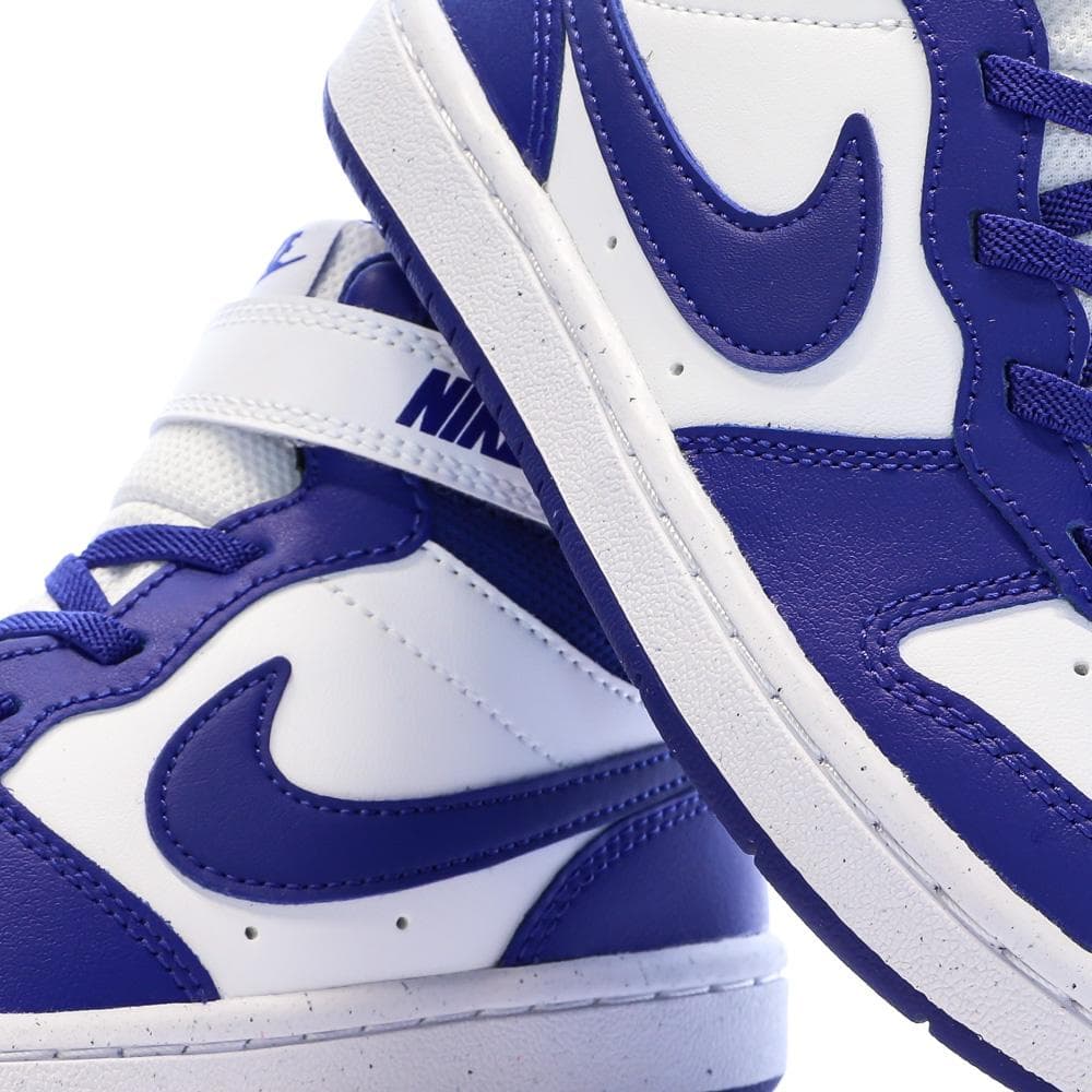 Baskets Blanches/Bleu Garçon Nike Court Borough Mid 2 7