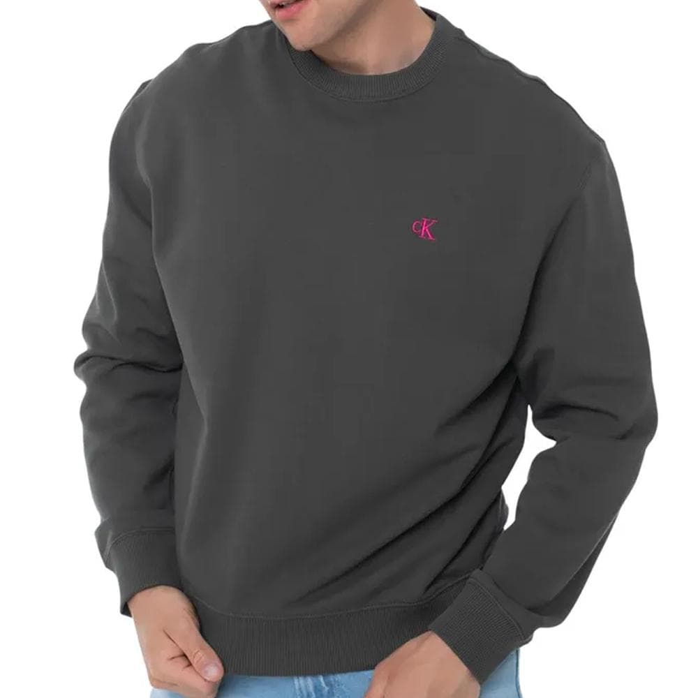 Sweat Gris anthracite Homme Calvin Klein 350terry Monog 1