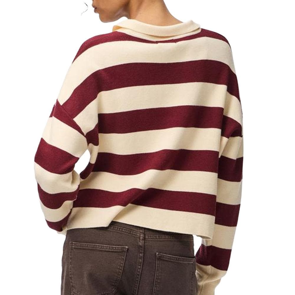 Gilet Rouge/Beige Femme Pieces Jassy 2