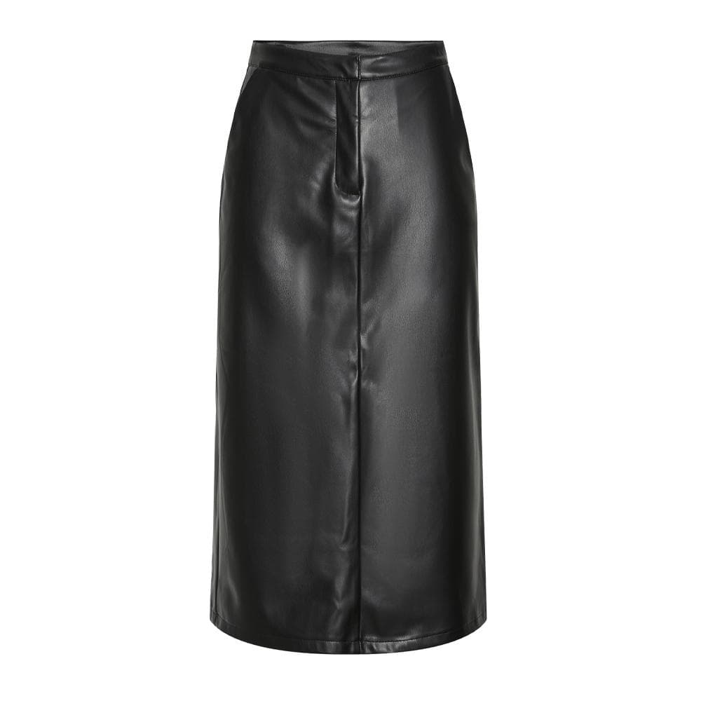 Jupe Simili Cuir Noir Femme Pieces Neeth 1