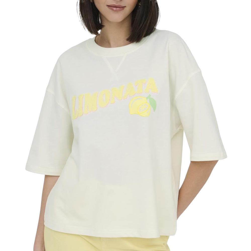 T-Shirt Blanc/Jaune Femme JDY Kaja 1
