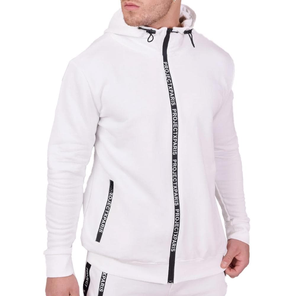 Veste Zippé à Capuche Blanc Homme Project X Paris Basic 1