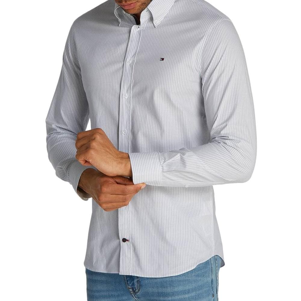 Chemise Blanche/Bleu Homme Tommy Hilfiger Poplin 1