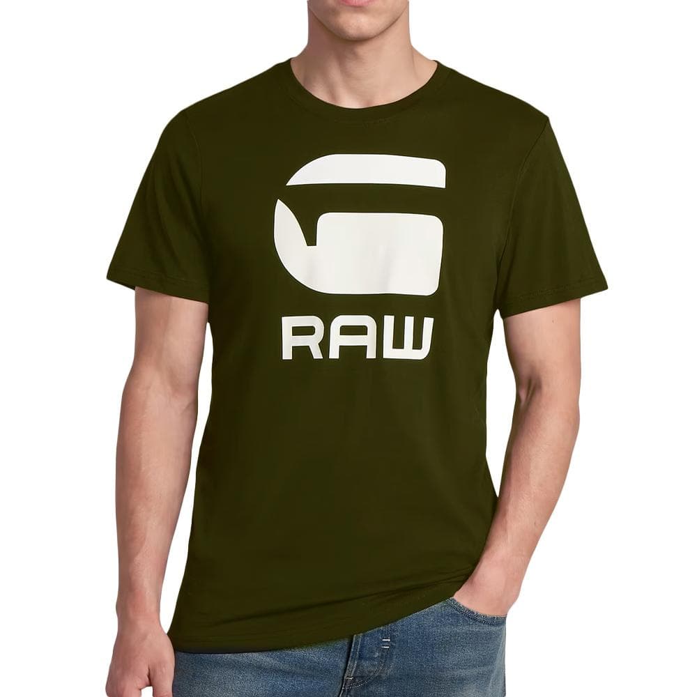 T-Shirt Vert Homme G-Star RAW Logo 1
