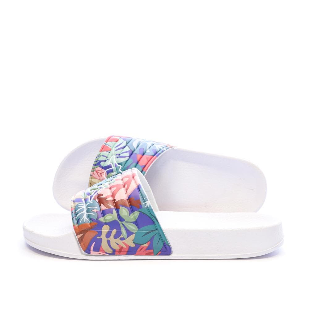 Claquettes Blanches à Fleurs Femme Kappa Logo Noles 5 1