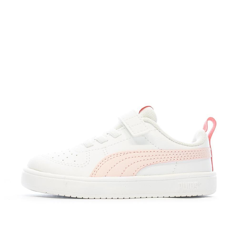 Baskets Blanche/Rose Fille Puma Rickie 1