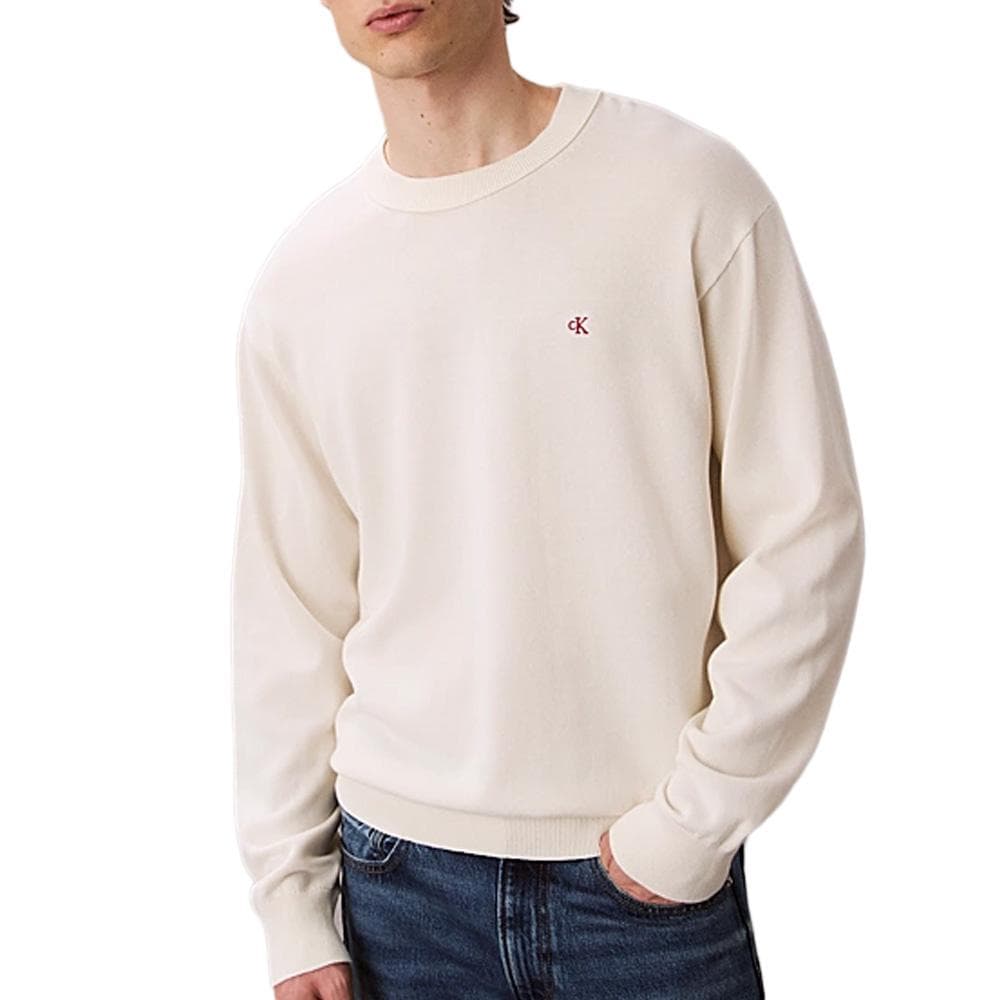 Sweat Beige Homme Calvin Klein Jeans Eu Ls Cotton Relaxed 1