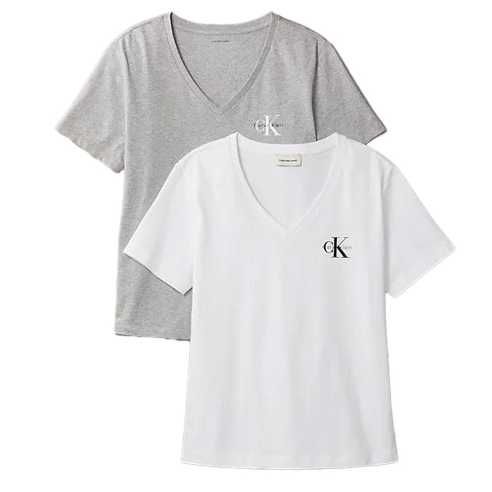T-Shirt Gris/Blanc Femme Calvin Klein Jeans LV047C906G 1