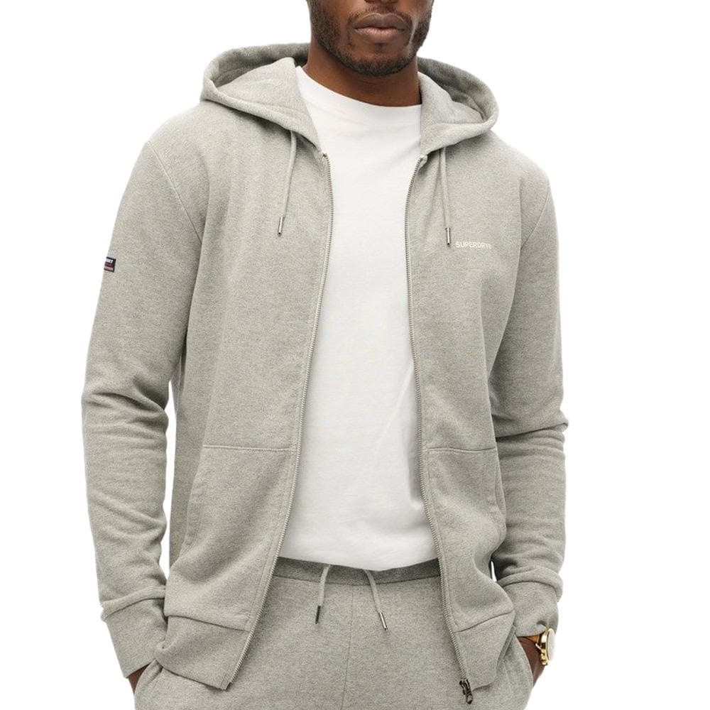 Sweat Zippé Gris Homme Superdry Plain Hood 1