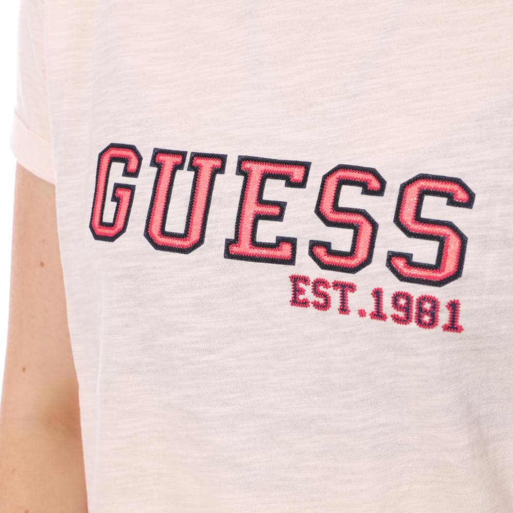 T-shirt Rose Femme Guess College 3