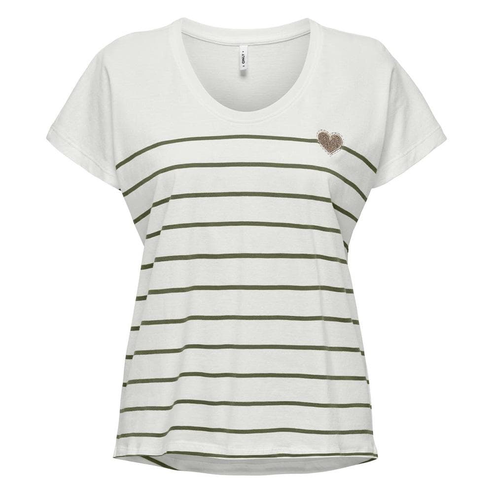 T-Shirt Blanc/Vert Femme Only Emily 1