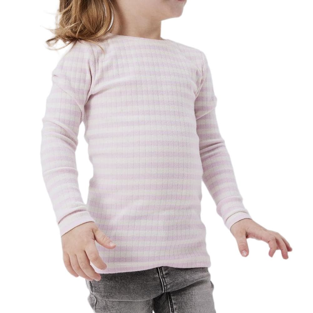 T-Shirt Manches Longues Rose/Blanc Fille Name it Fsuraja 1