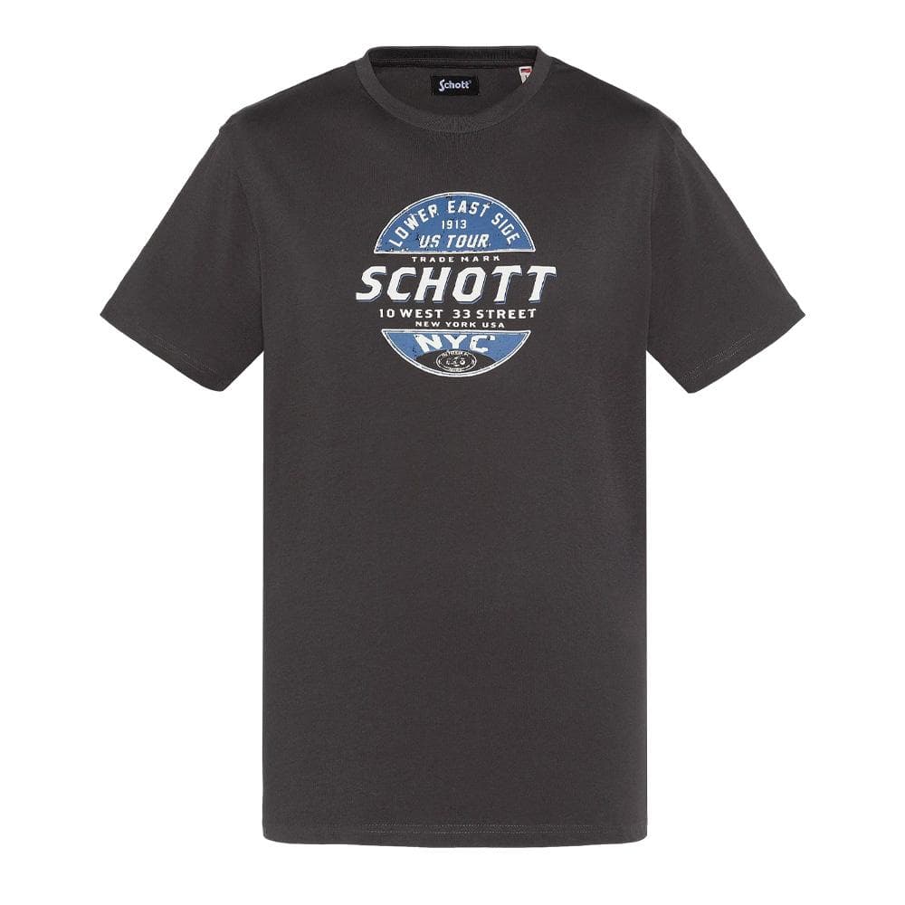 T-shirt Noir Homme Schott TSUSTOUR 1