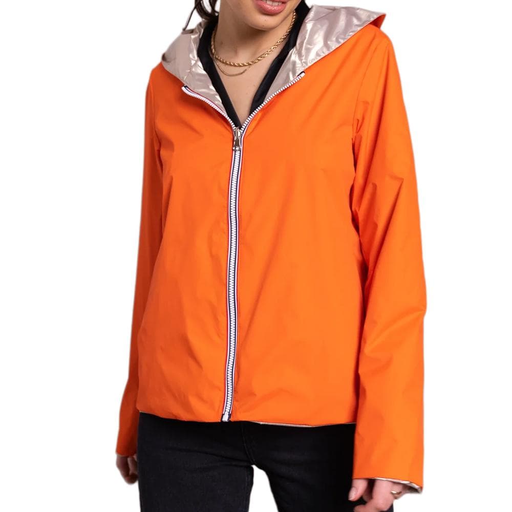 Veste imperméable Corail et Doré Femme Laura Jo réversible courte 3
